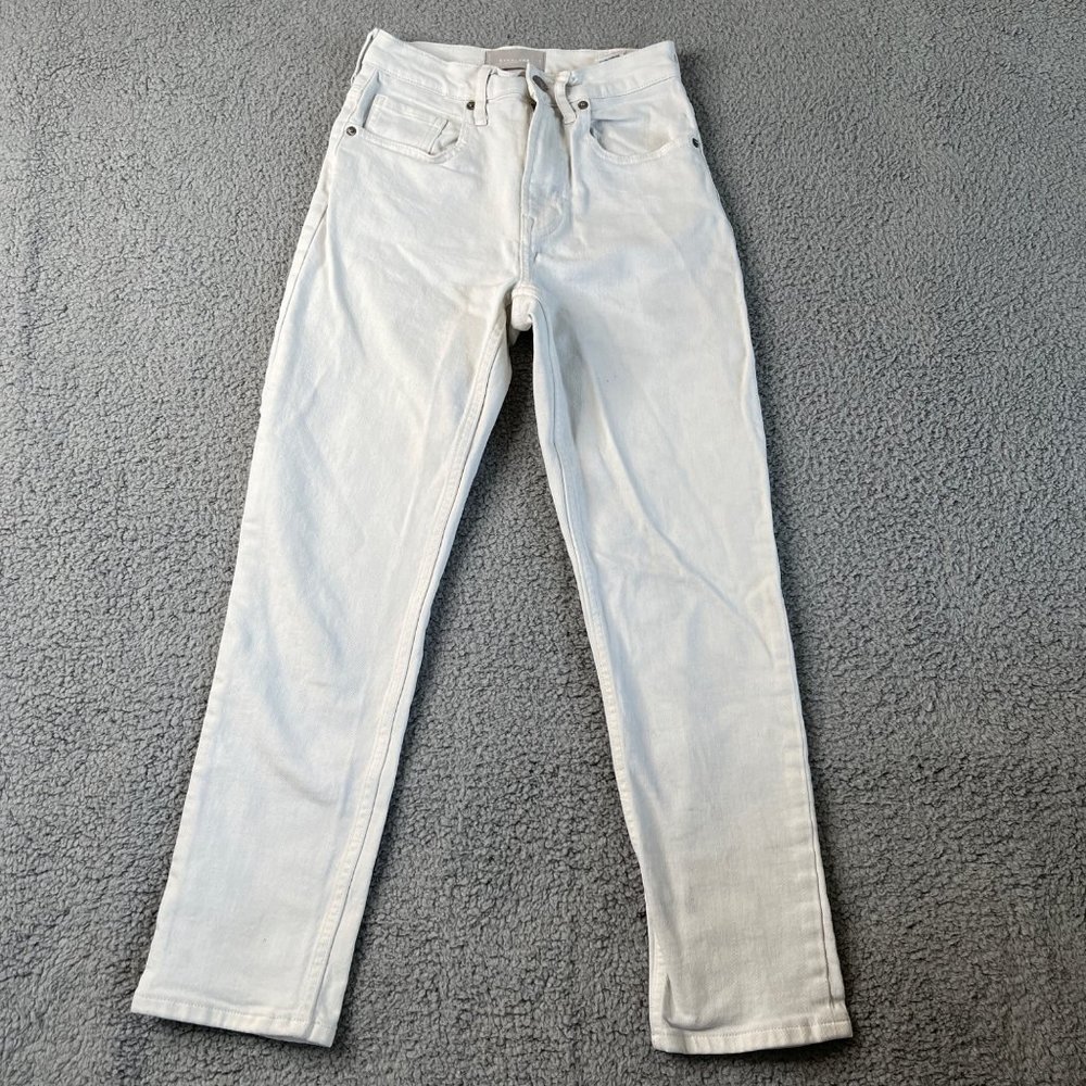 Everlane Jeans Womens 24 Waist Straight Leg High Rise Off White Denim Casual